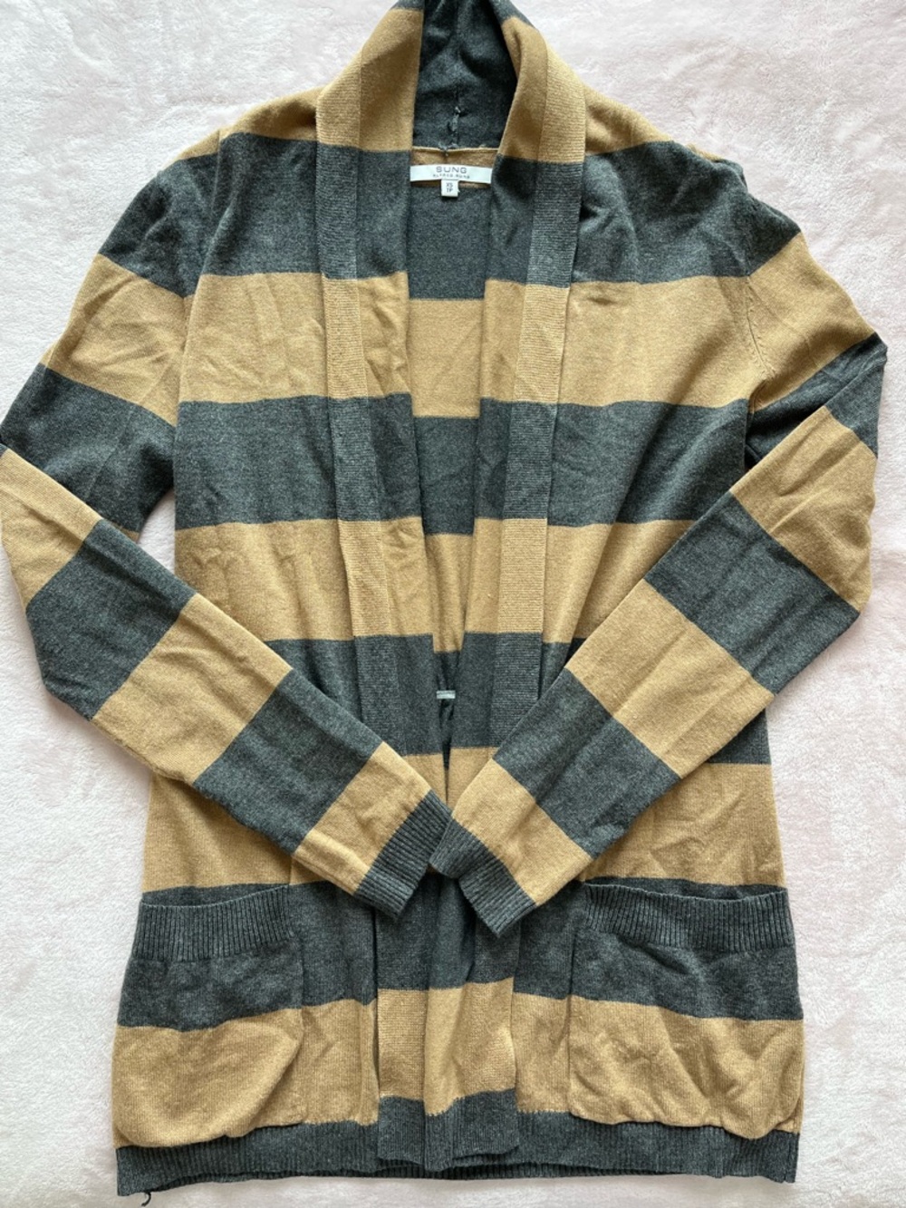 Open-Front Stripe Cardigan